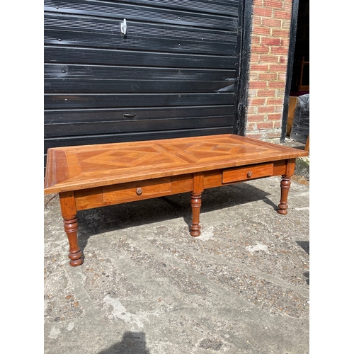 306 - Vintage Teak Long Coffee Table With Draws 30.5