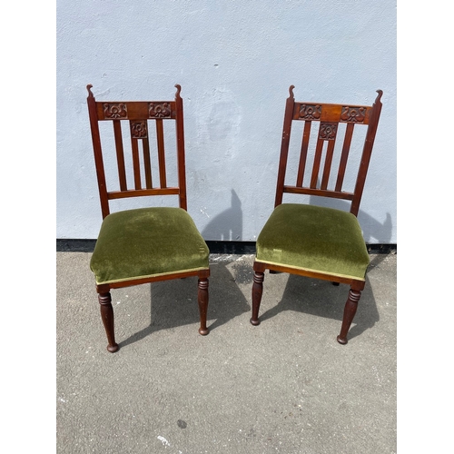 308 - A pair of Solid Art Nouveau Dining Chairs in very good period order 40