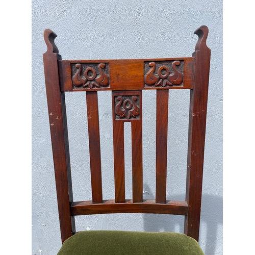 308 - A pair of Solid Art Nouveau Dining Chairs in very good period order 40