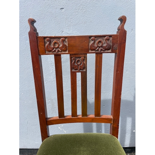 308 - A pair of Solid Art Nouveau Dining Chairs in very good period order 40