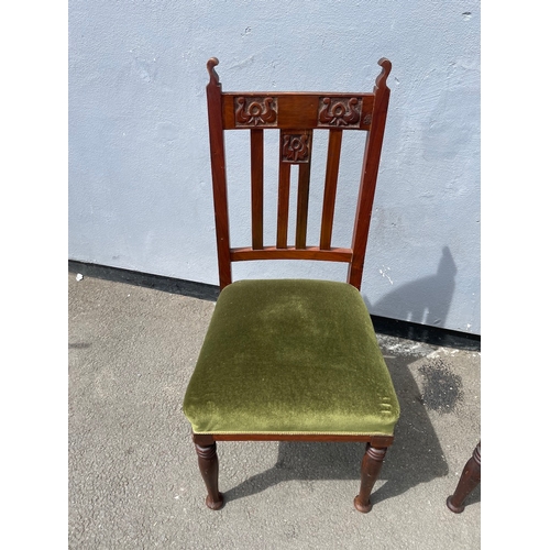 308 - A pair of Solid Art Nouveau Dining Chairs in very good period order 40