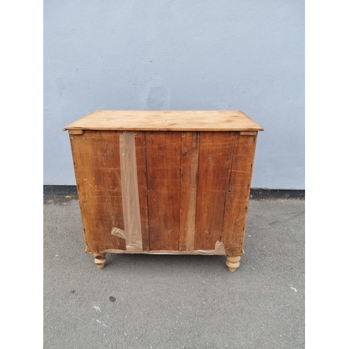 205 - Antique Pine 2 over 2 chest of drawers on feet 48cm x 83cm x 87cm