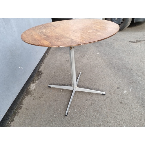 212 - Mid Century Danish Pedestal Table Arne Jacobsen for Fritz Hansen July 1963 75cm x 70cm - Top needs w... 