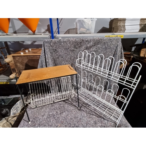 222 - Two Retro Freestanding Wire Magazine Racks