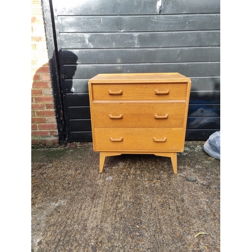 230 - Mid Century G Plan Light Oak Chest of three drawers - 76cm x 45cm