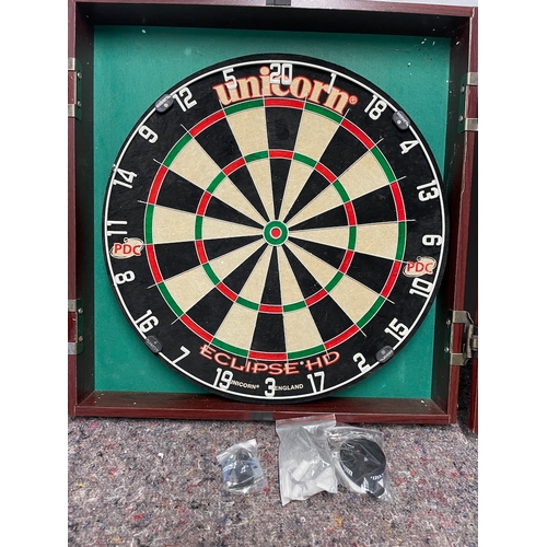 26 - Unicorn Darts Board & Score cabinet - very good condition