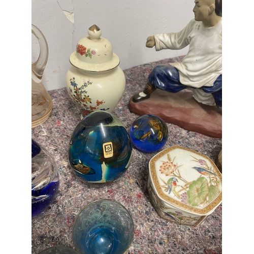 33 - Collection of various glassware / china / ornaments inc Caithness Paperweights / Wade etc