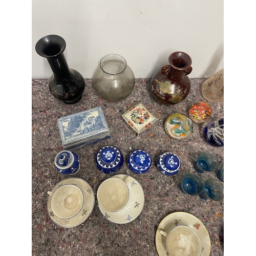 33 - Collection of various glassware / china / ornaments inc Caithness Paperweights / Wade etc