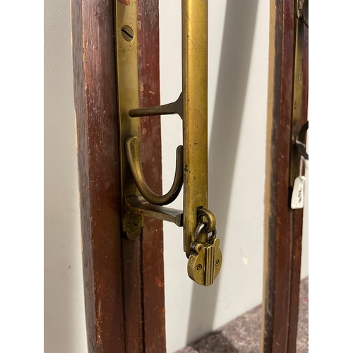 70 - Antique Rifle / Musket Wall Holder, Brass with slide lock