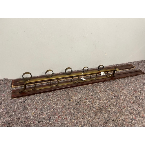 70 - Antique Rifle / Musket Wall Holder, Brass with slide lock