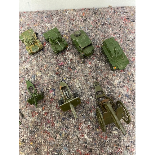 76 - Collection of Vintage Dinky Toys Military Armourer and Artillery Vehicles