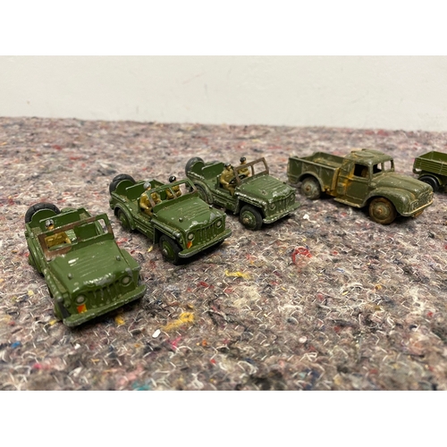 77 - Collection of Vintage Dinky Toys Military Jeeps / Vehicles + Figures