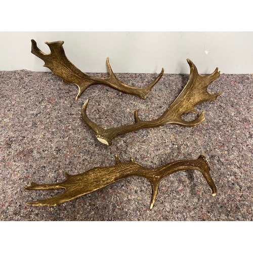 78 - Collection of three large wild deer antlers 50cm-60cm