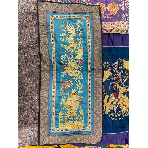 81 - Three Chinese Silk embroidered Tapestry + 1 other