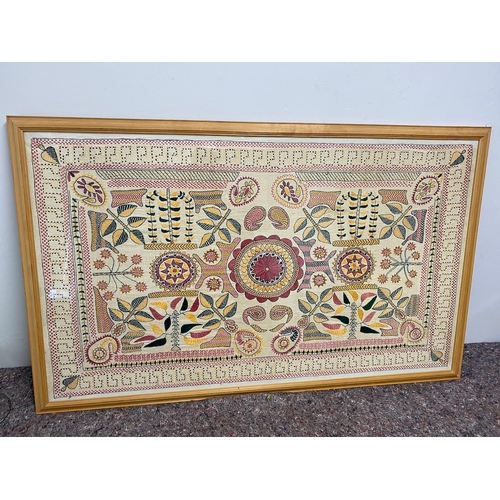 88 - Framed Embroidered Tapestry - 117cm x 72cm