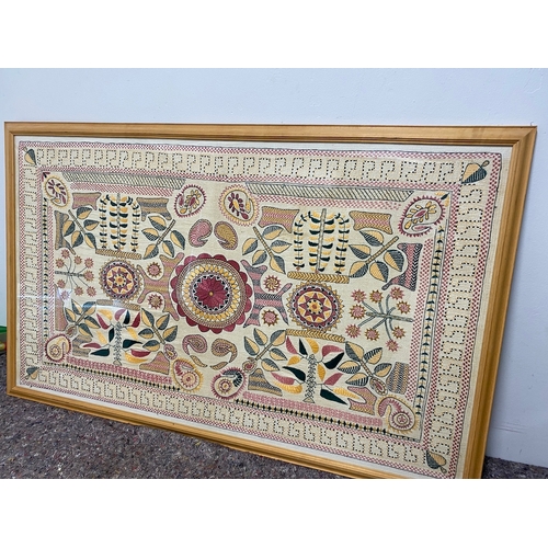 88 - Framed Embroidered Tapestry - 117cm x 72cm