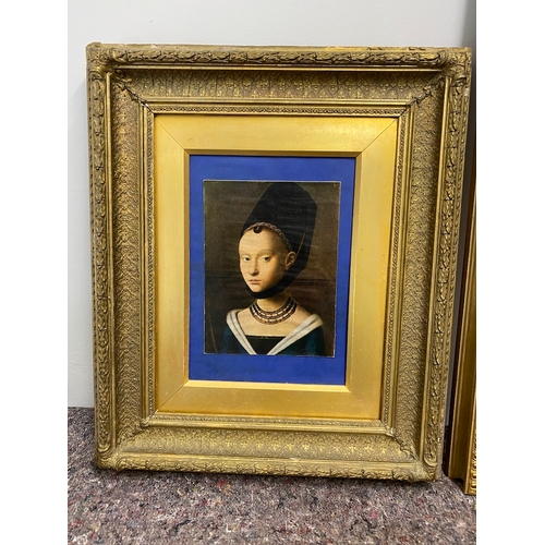 90 - Two antique gilt portrait frames