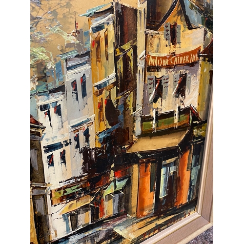 94 - Original Street Scene Art signed lower right indistinctly 42cm x 54cm