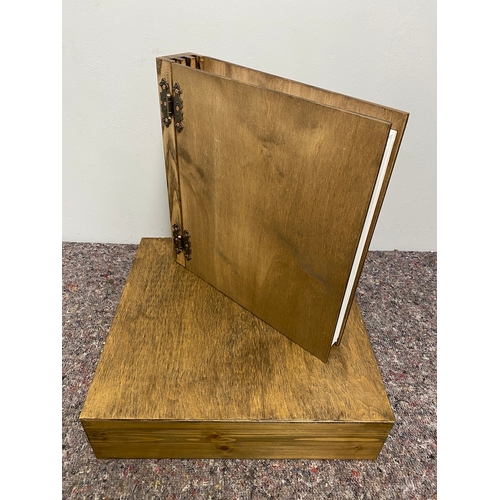 96 - Unused Solid Wood Photo Album in Presentation Box 38cm x 39cm