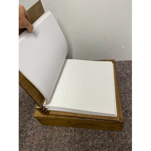 96 - Unused Solid Wood Photo Album in Presentation Box 38cm x 39cm