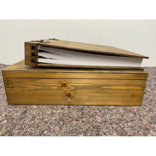 96 - Unused Solid Wood Photo Album in Presentation Box 38cm x 39cm