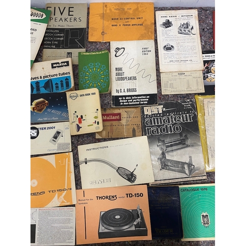 99 - Collection of various vintage audio / HiFi / Valve booklets / user manuals etc