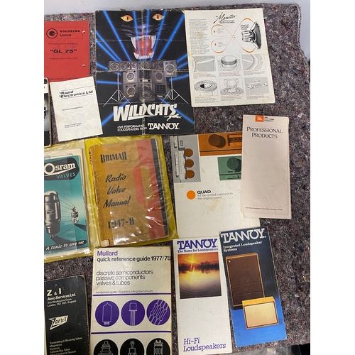 99 - Collection of various vintage audio / HiFi / Valve booklets / user manuals etc