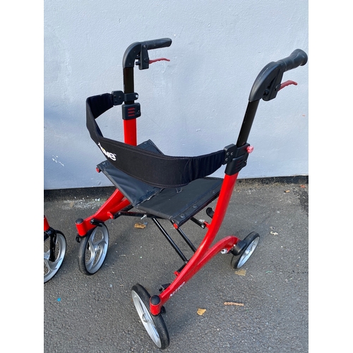 136 - A pair of red Drive Nitro Mobility Aid Walkers - very good condition