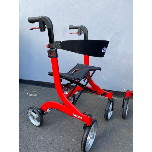 136 - A pair of red Drive Nitro Mobility Aid Walkers - very good condition