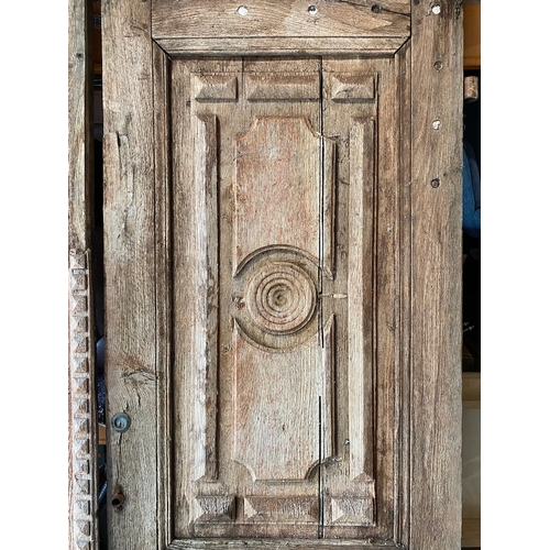 141 - circa 18th Century French Solid Oak Entrance Doors - Strong and solid with wear commensurate with ag... 