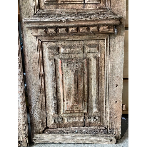 141 - circa 18th Century French Solid Oak Entrance Doors - Strong and solid with wear commensurate with ag... 