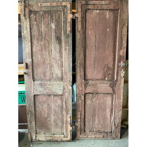 141 - circa 18th Century French Solid Oak Entrance Doors - Strong and solid with wear commensurate with ag... 