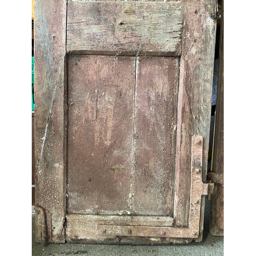 141 - circa 18th Century French Solid Oak Entrance Doors - Strong and solid with wear commensurate with ag... 