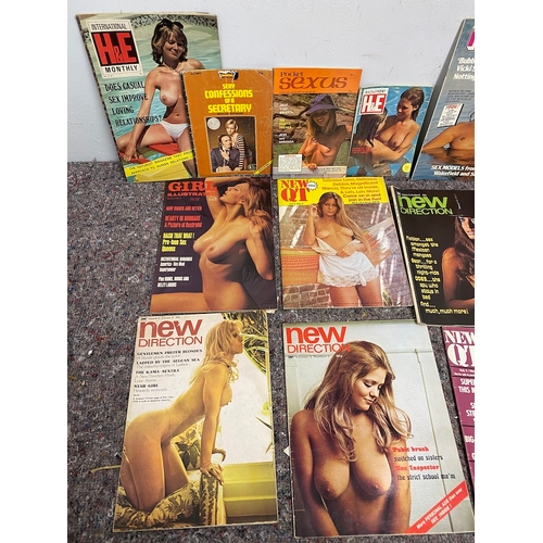 143 - Vintage Collection of 1960's/70's Adult Magazines inc Rustler