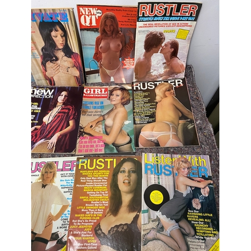 143 - Vintage Collection of 1960's/70's Adult Magazines inc Rustler