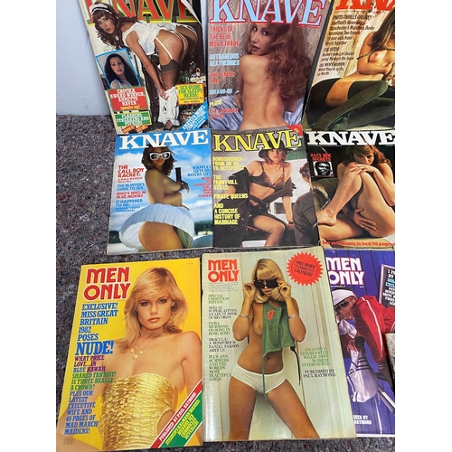 146 - Vintage Collection of 1960's/70's Knave and Men Only Adult Magazines