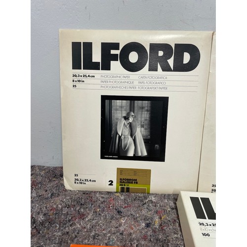 22 - Collection of Photographic / Darkroom Materials including Ilford paper / processing chemicals - majo... 