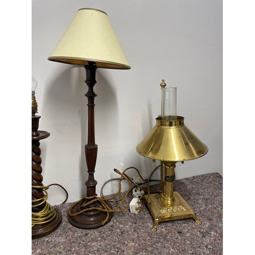 23 - Collection of vintage / Antique table lamps including Brass Oriental Express