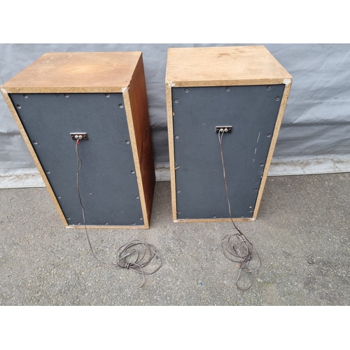 173 - Two Large Vintage Speakers 32cm x 34cm x 60cm - untested