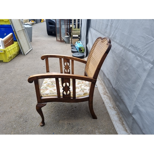 175 - Edwardian Cane Back Bedroom Armchair