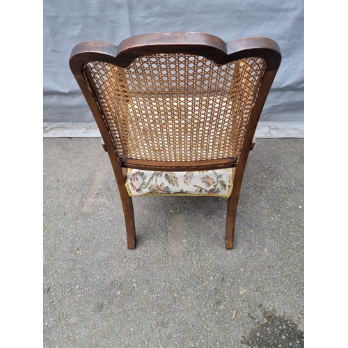 175 - Edwardian Cane Back Bedroom Armchair