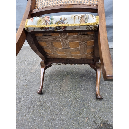 175 - Edwardian Cane Back Bedroom Armchair