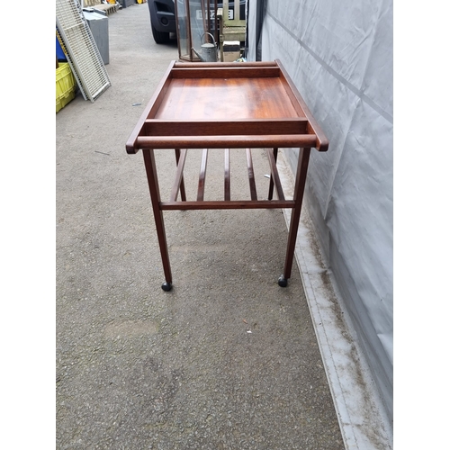 176 - Mid Century Teak Tea Trolly - 91cm x 48cm x 68cm