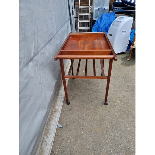 176 - Mid Century Teak Tea Trolly - 91cm x 48cm x 68cm