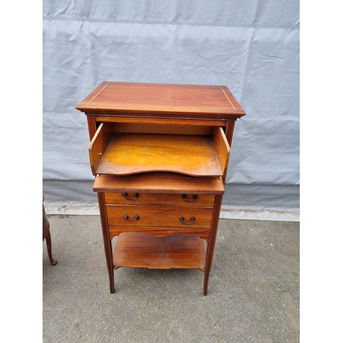 177 - Edwardian Mahogany Music Sheet Drawer Cabinet - 54cm x 39cm x 97cm