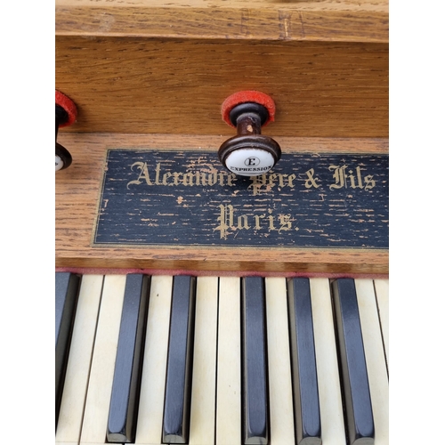 180 - 1900's French Alexandre Pere et Fils Reed Organ (Harmonium) with inscription 