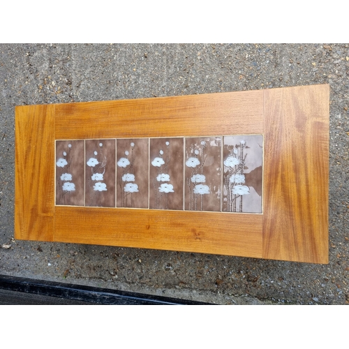 193 - Mid century Swedish Teak Tiled top Coffee Table - 32cm x 97cm x 46cm