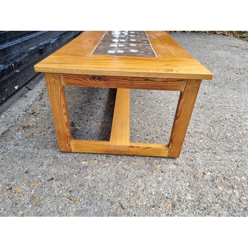 193 - Mid century Swedish Teak Tiled top Coffee Table - 32cm x 97cm x 46cm