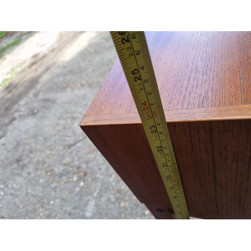 194 - Mid Century Teak Telephone Table with seat - 59cm x  85cm x 72cm