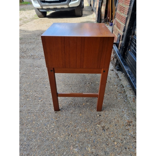 194 - Mid Century Teak Telephone Table with seat - 59cm x  85cm x 72cm